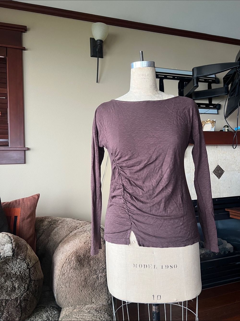 Stateside supima cotton side gathered top